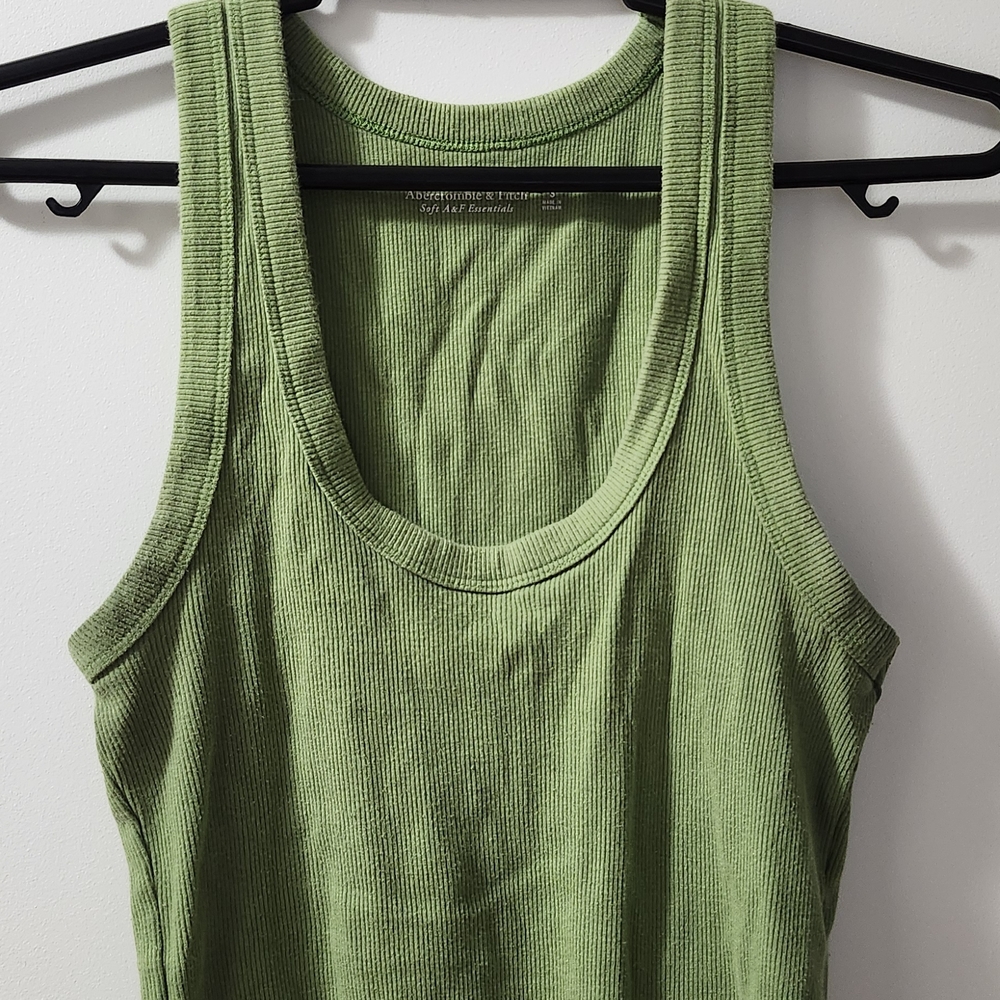 Abercrombie & Fitch Olive Ribbed Tank Top